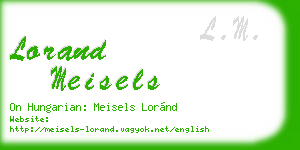 lorand meisels business card